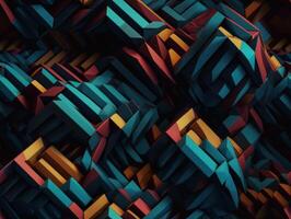Dark abstract geometric grid pattern Seamless background created with technology photo