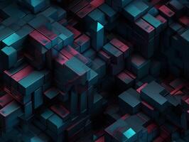 Dark abstract geometric grid pattern Seamless background created with technology photo