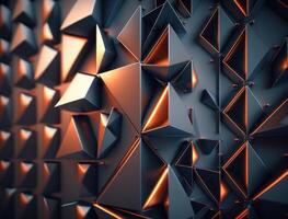 Futuristic triangles background Abstract geometric pattern created with technology photo