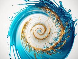 Radial spiral water splash background created with technology photo