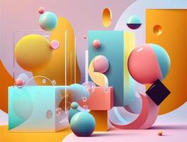 Abstract image featuring a combination of organic and geometric shapes dynamic and energetic background created with technology photo