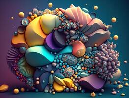 Abstract image featuring a combination of organic and geometric shapes dynamic and energetic background created with technology photo