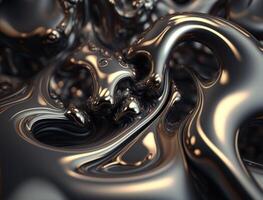 A metallic abstract wavy liquid background technology photo