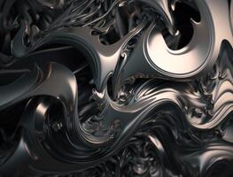 A metallic abstract wavy liquid background technology photo
