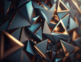 Futuristic triangles background Abstract geometric pattern created with technology photo