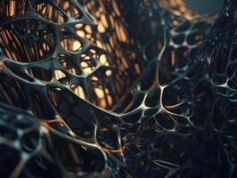 Dark black abstract background An abstract image featuring organic shapes and lines that intersect and overlap created with technology photo