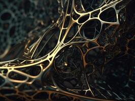 Dark black abstract background An abstract image featuring organic shapes and lines that intersect and overlap created with technology photo