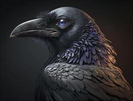 vistoso de cerca retrato de mal cuervo cuervo Víspera de Todos los Santos antecedentes generativo ai tecnología foto