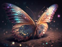 Abstract fantasy colorful butterfly background created with technology photo