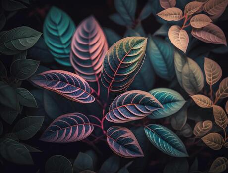 Abstract colorful foliage background created with technology photo