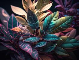 Abstract colorful foliage background created with technology photo