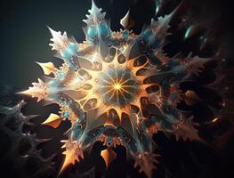 Fractal mandala Sacred geometry background created with technology photo