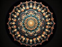 Fractal mandala Sacred geometry background created with technology photo