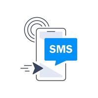 teléfono mensaje notificación, recibir autenticación código, enviar SMS vector