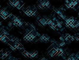 Dark abstract geometric grid pattern Seamless background created with technology photo
