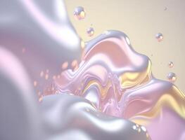 Light pastel colors fluid wavy liquid abstract background created with technology photo