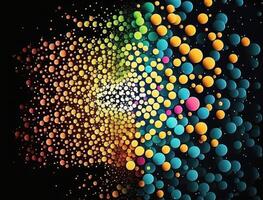 Colorful abstract geometric background with dot shapes pointillism style created with technology photo