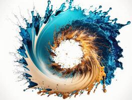 Radial spiral water splash background created with technology photo