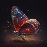 Abstract fantasy colorful butterfly background created with technology photo