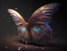 Abstract fantasy colorful butterfly background created with technology photo