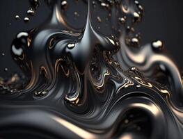 A metallic abstract wavy liquid background technology photo