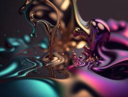 Light pastel colors fluid wavy liquid abstract background created with technology photo