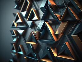 Futuristic triangles background Abstract geometric pattern created with technology photo