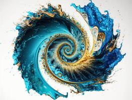 Radial spiral water splash background created with technology photo