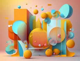 Abstract image featuring a combination of organic and geometric shapes dynamic and energetic background created with technology photo