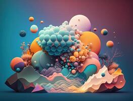 Abstract image featuring a combination of organic and geometric shapes dynamic and energetic background created with technology photo