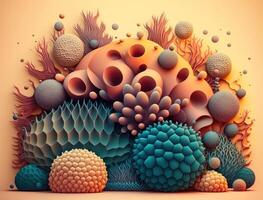 Abstract image featuring a combination of organic and geometric shapes dynamic and energetic background created with technology photo