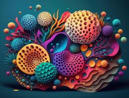 Abstract image featuring a combination of organic and geometric shapes dynamic and energetic background created with technology photo