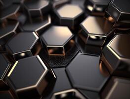 Futuristic hexagonal background Abstract geometric grid pattern created with technology photo