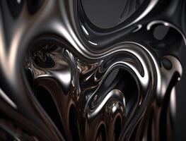 A metallic abstract wavy liquid background technology photo