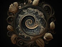 Royal vintage Victorian Gothic background Rococo venzel and whorl created with technology photo