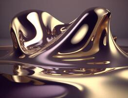 A metallic abstract wavy liquid background technology photo