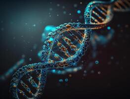 dna structure background created with technology photo