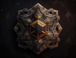 Fractal mandala Sacred geometry background created with technology photo