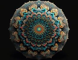 Fractal mandala Sacred geometry background created with technology photo