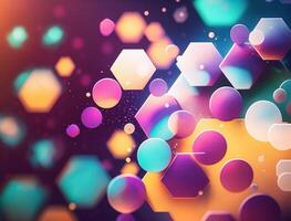 Colorful abstract geometric background with dot shapes pointillism style created with technology photo