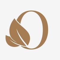 letter O with leaf decoration initial luxury vector logo design