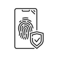 Mobile with shield security, smartphone protect vector