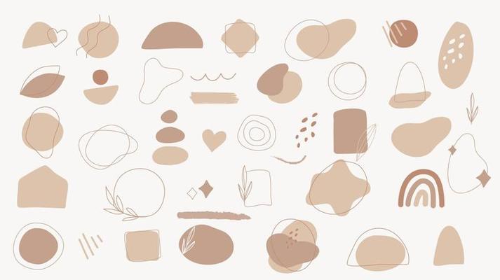 Abstract graphic elements, doodle geometric shapes