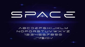 espacio fuente, futurista tipografía, galaxia tipo vector