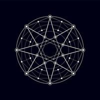 Boho tattoo minimalistic geometry shape magic icon vector