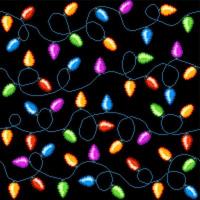 Christmas pixel lights seamless pattern background vector