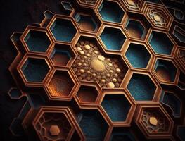 Beautiful hexagonal background natural gemstone technology photo