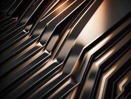 Modern technology abstract texture with diagonal metallic lines created with technology photo