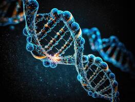 dna structure background created with technology photo