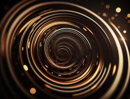 Concentric golden rings shapes Abstract geometric background created with technology photo